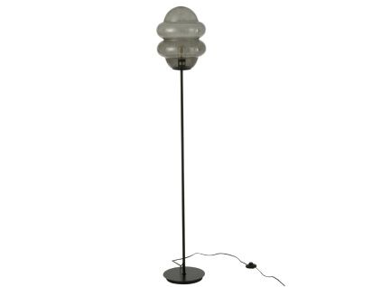 Šedá skleněná stojací lampa J-line Sponky 160 cm