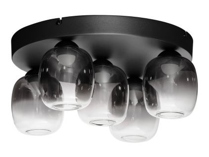 Kouřově šedé skleněné stropní LED světlo Nova Luce Kita 45 cm