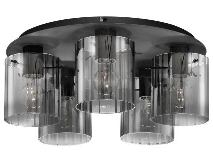 Kouřově šedé skleněné stropní světlo Nova Luce Mirbi 50 cm