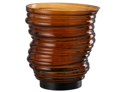 Hnědá skleněná váza J-line Torney 17 cm