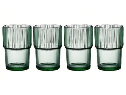 Set čtyř zelených sklenic Kusintha 380 ml