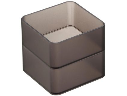 Set dvou kouřově šedých plastových organizérů Yamazaki Tower 8 x 8 cm