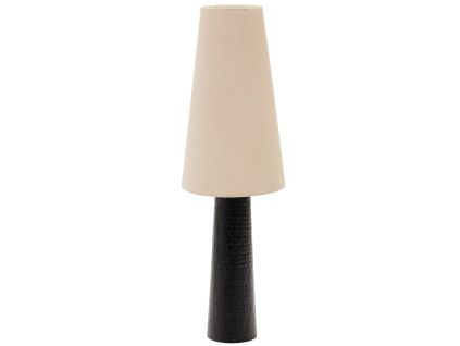 Černobílá kovová stojací lampa Kave Home Senni 129,5 cm