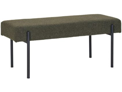 Tmavě zelená bouclé lavice Swipper 100 cm