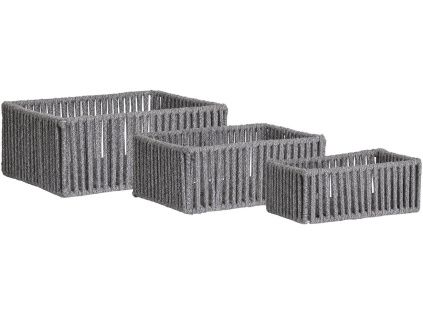 Set tří šedých bavlněných košů Ares