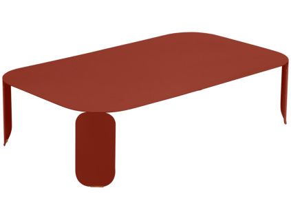 Zemitě červený kovový zahradní konferenční stolek Fermob Bebop I. 120 x 70 cm