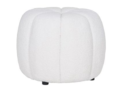 Bílý čalouněný taburet Paisel 48 cm