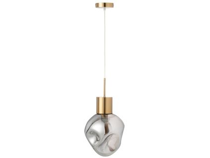 Šedé skleněné závěsné světlo J-line Hang 25 cm