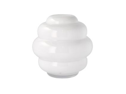 Bílá skleněná váza Bubble 20,5 cm