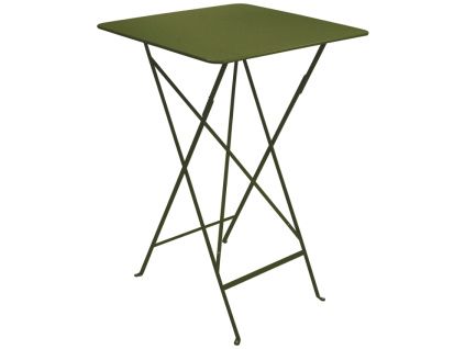 Zelený kovový skládací bistro stůl Fermob Bistro 71 x 71 cm - odstín pesto