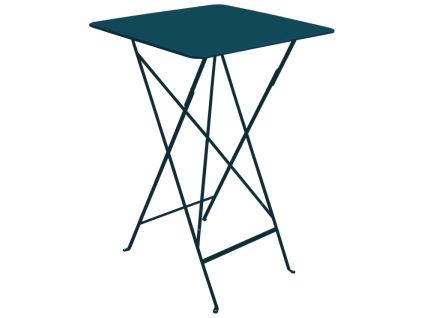 Modrý kovový skládací bistro stůl Fermob Bistro 71 x 71 cm