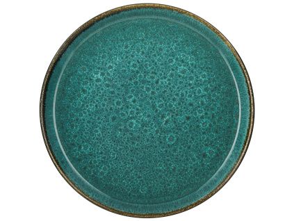 Černo-zelený kameninový talíř Gastro 27 cm