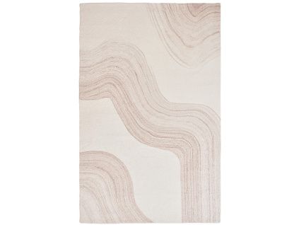 Bílo-hnědý vlněný koberec Sura 160 x 230 cm
