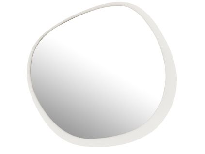 Bílé kovové závěsné zrcadlo J-line Nilla 82 x 86,5 cm