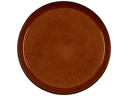 Jantarově hnědý kameninový talíř Gastro 27 cm
