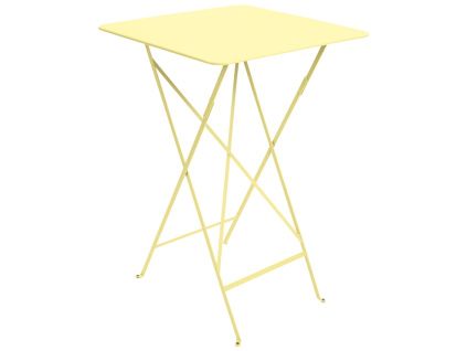 Citronově žlutý kovový skládací bistro stůl Fermob Bistro 71 x 71 cm