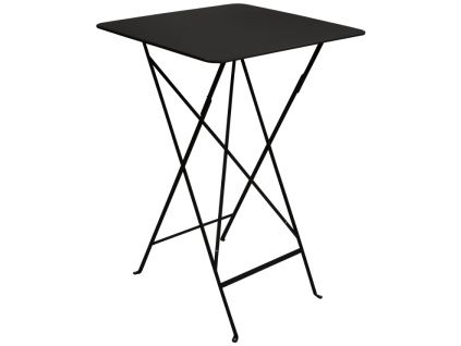 Černý kovový skládací bistro stůl Fermob Bistro 71 x 71 cm