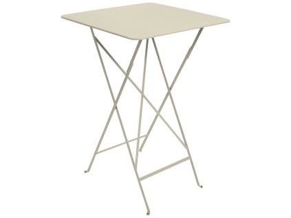 Světle šedý kovový skládací bistro stůl Fermob Bistro 71 x 71 cm