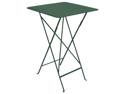 Tmavě zelený kovový skládací bistro stůl Fermob Bistro 71 x 71 cm