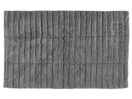 Tmavě šedá bavlněná koupelnová předložka Tiles 50 x 80 cm