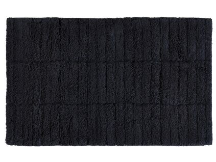 Černá bavlněná koupelnová předložka Tiles 50 x 80 cm
