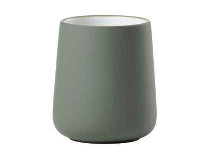 Olivově zelený porcelánový stojan na zubní kartáčky Nova