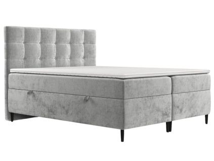 Světle šedá čalouněná postel URBANEO 140 x 200 cm, boxspring