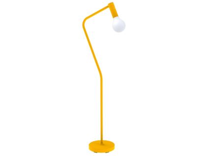 Žlutá kovová nabíjecí stojací LED lampa Fermob Aplo 138 cm