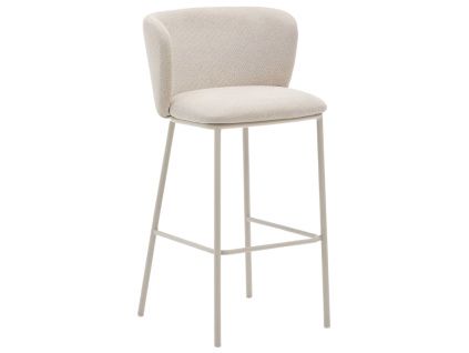 Béžová čalouněná barová židle Kave Home Ciselia 75 cm II.