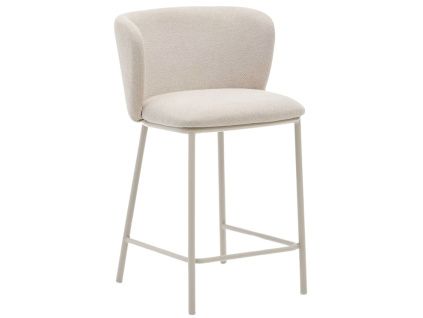 Béžová čalouněná barová židle Kave Home Ciselia 65 cm II.