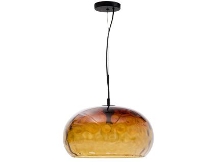 Hnědé skleněné závěsné světlo Kave Home Balma 40 cm