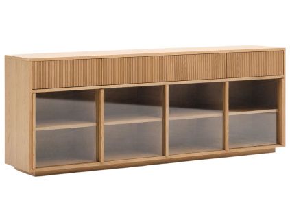 Dubová komoda Kave Home Helvine II. 200 x 40 cm