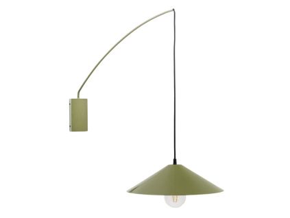 Zelené kovové nástěnné světlo Kave Home Kally