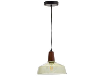 Zelené skleněné závěsné světlo Kave Home Silex 40 cm