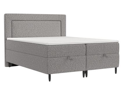 Šedá čalouněná postel NEA 200 x 200 cm, boxspring