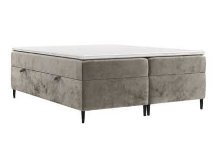 Béžová čalouněná postel boxspring ARAYA 140 x 200 cm