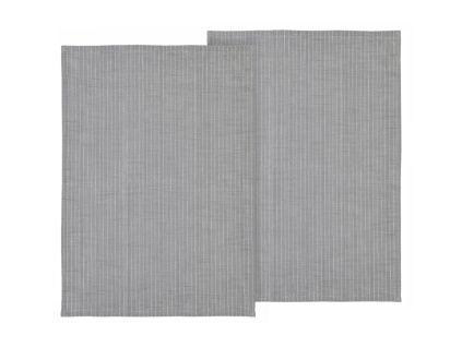 Sada dvou šedých bavlněných utěrek Stripes 70 x 50 cm
