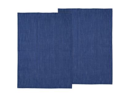 Sada dvou modrých bavlněných utěrek Stripes 70 x 50 cm