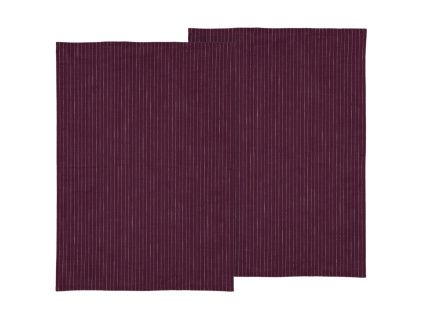 Sada dvou fialových bavlněných utěrek Stripes 70 x 50 cm