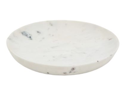 Bílý mramorový servírovací talíř Kave Home Ecin 20 cm