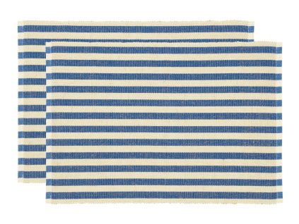 Set dvou modrých prostírání Stripe 48 x 33 cm