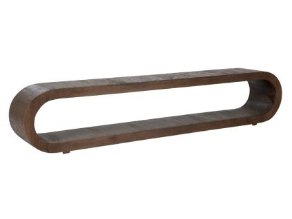 Hnědý dřevěný TV stolek Elora 200 x 30 cm