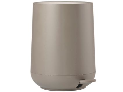 Šedobéžový plastový pedálový odpadkový koš Nova 5 l