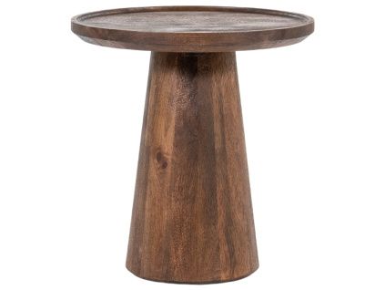 Hnědý dřevěný odkládací stolek Ron 46 cm