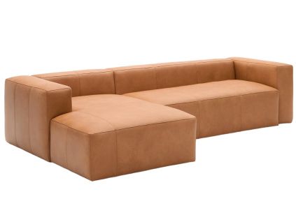 Kožená rohová pohovka Blok 300 cm, levá
