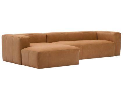 Kožená rohová pohovka Blok 330 cm, levá