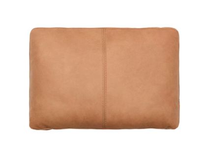Hnědý kožený polštář Kave Home Blok 40 x 60 cm