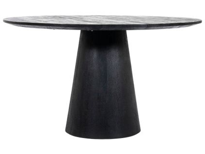 Černý dřevěný jídelní stůl Aron 130 cm