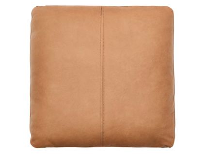 Hnědý kožený polštář Kave Home Blok 60 x 60 cm