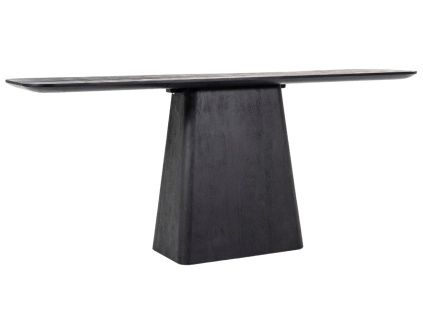 Černý dřevěný toaletní stolek Aron 180 x 40 cm
